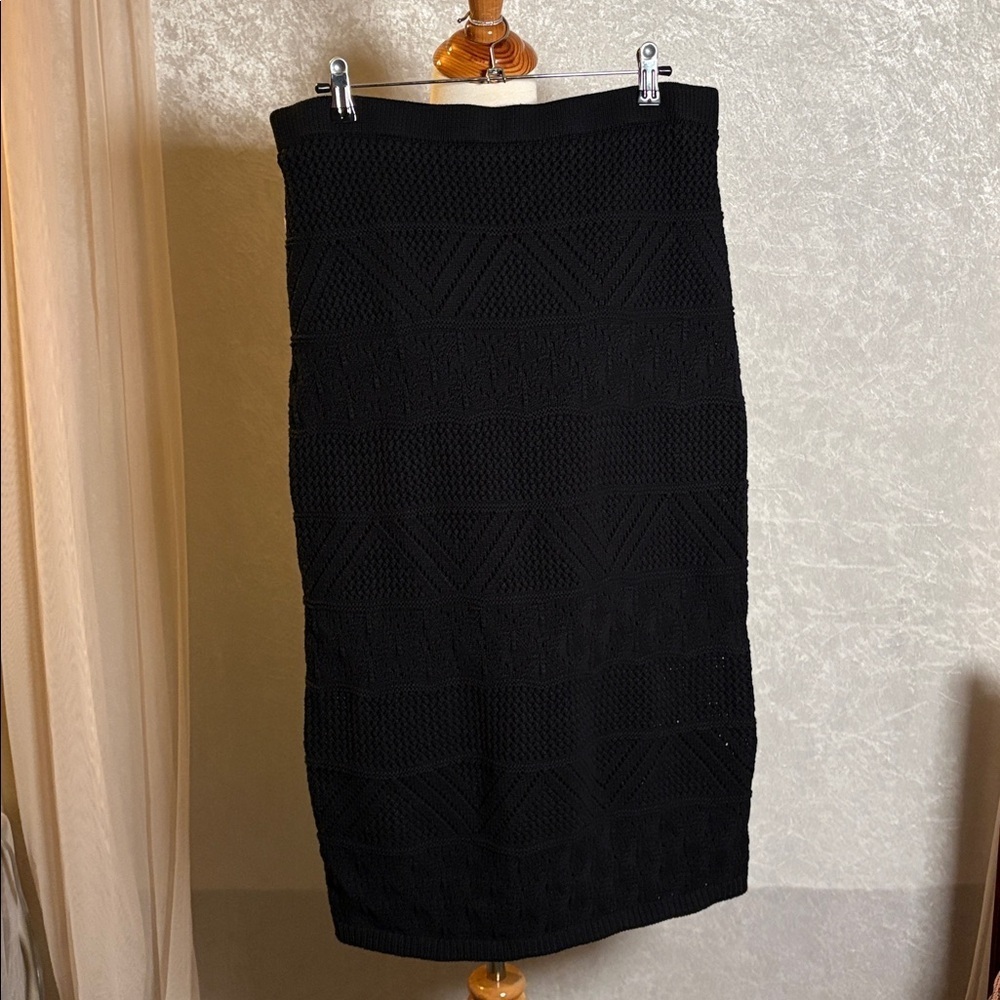 Haute Hippie knit Pencil Skirt Cable cotton blend Size L